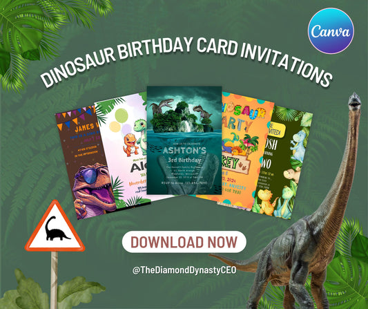 Dinosaur Birthday Invitation 15 Pack